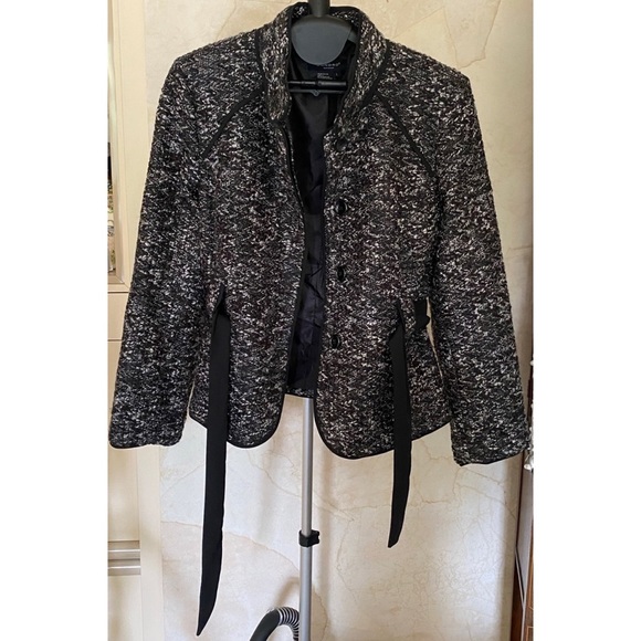 Sandro Belted Tweed Jacket - L - Picture 3 of 11